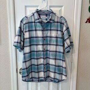 Tommy Bahama Blue and White Casual Button Down Shirt